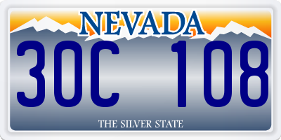 NV license plate 30C108