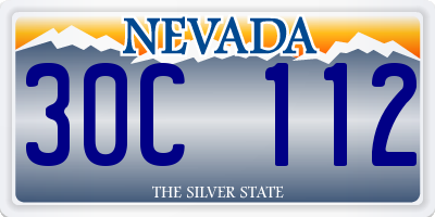 NV license plate 30C112