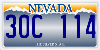 NV license plate 30C114