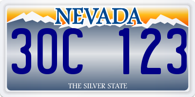 NV license plate 30C123