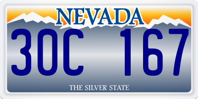NV license plate 30C167