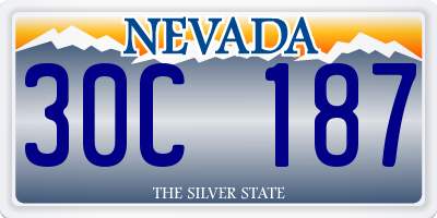 NV license plate 30C187