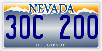 NV license plate 30C200