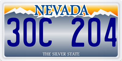 NV license plate 30C204