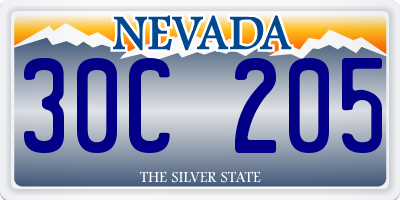 NV license plate 30C205