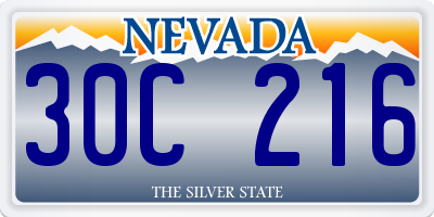 NV license plate 30C216