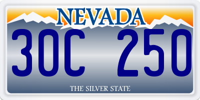 NV license plate 30C250