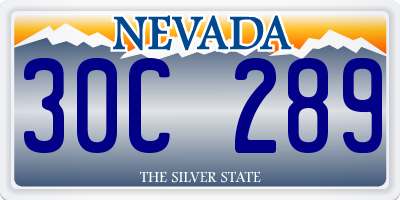 NV license plate 30C289