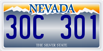 NV license plate 30C301