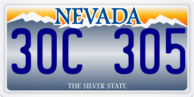 NV license plate 30C305