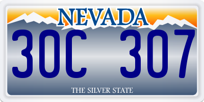 NV license plate 30C307