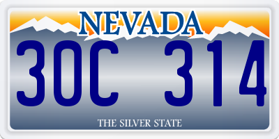 NV license plate 30C314