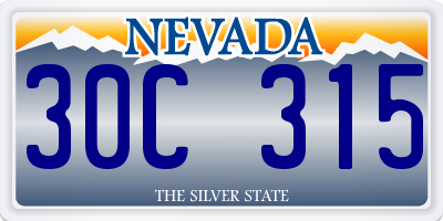 NV license plate 30C315