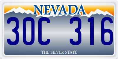 NV license plate 30C316