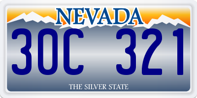 NV license plate 30C321