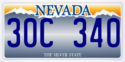 NV license plate 30C340