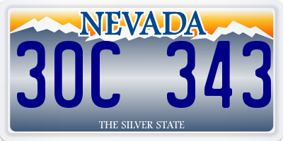 NV license plate 30C343