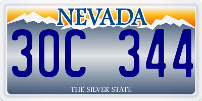 NV license plate 30C344