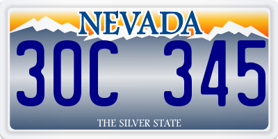 NV license plate 30C345