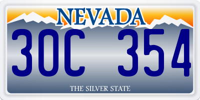 NV license plate 30C354