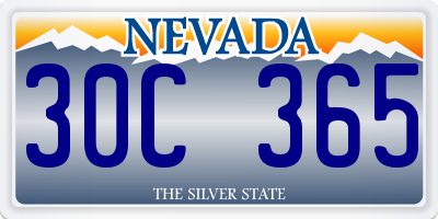 NV license plate 30C365