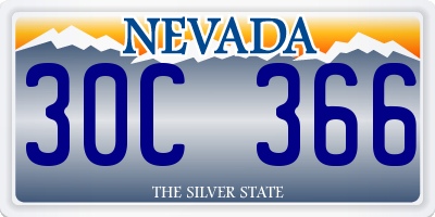 NV license plate 30C366