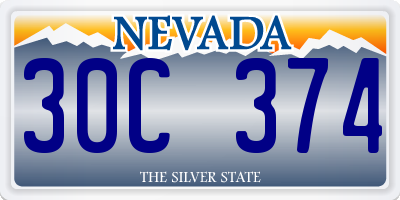 NV license plate 30C374