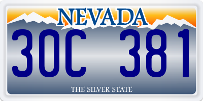 NV license plate 30C381