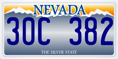 NV license plate 30C382