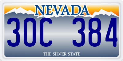 NV license plate 30C384