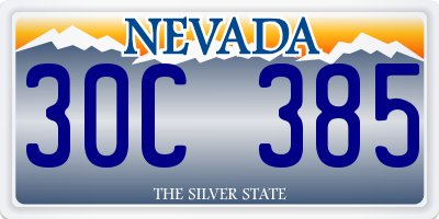 NV license plate 30C385