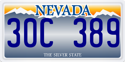 NV license plate 30C389