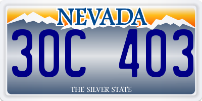 NV license plate 30C403