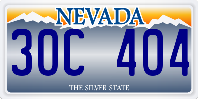 NV license plate 30C404