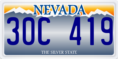 NV license plate 30C419