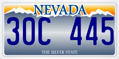 NV license plate 30C445