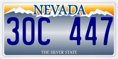 NV license plate 30C447