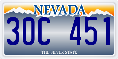 NV license plate 30C451