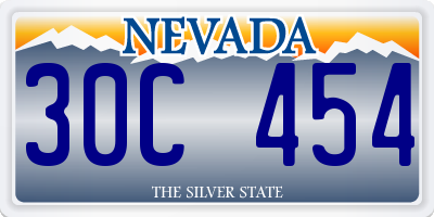 NV license plate 30C454