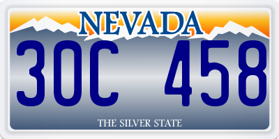 NV license plate 30C458