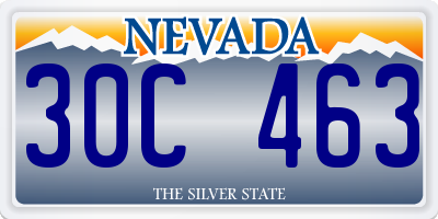 NV license plate 30C463