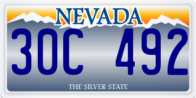 NV license plate 30C492