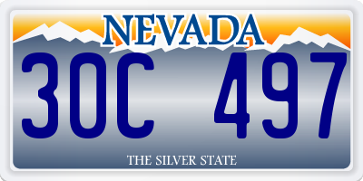 NV license plate 30C497