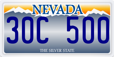 NV license plate 30C500