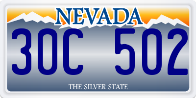 NV license plate 30C502