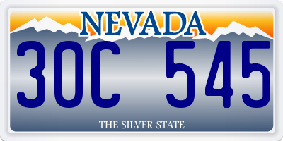 NV license plate 30C545