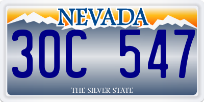 NV license plate 30C547