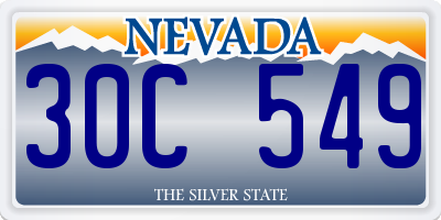 NV license plate 30C549