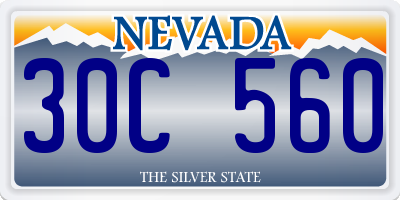 NV license plate 30C560