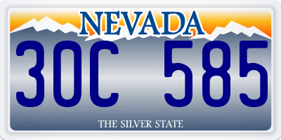 NV license plate 30C585